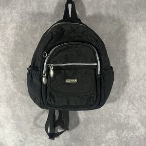 Aotian Backpack Unisex Small Black Nylon Multi Pocket Techwear Rucksack Gorpcore